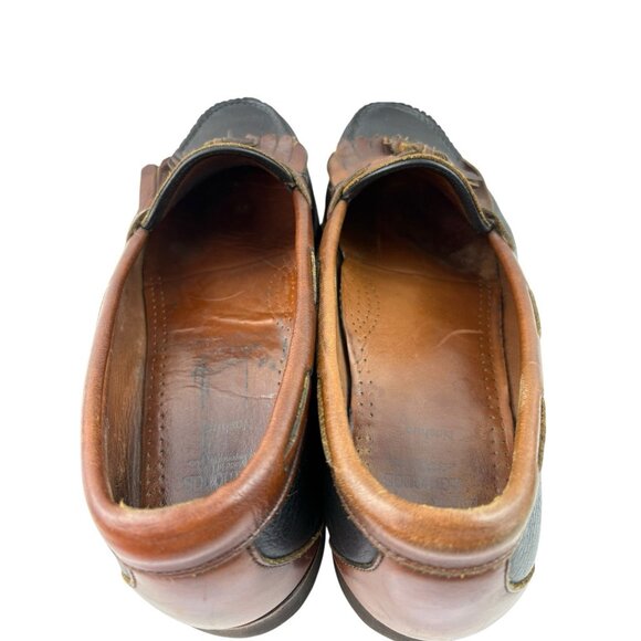 *Allen Edmonds Nashua Loafers Mens 13D Leather Black Brown Kiltie Tassle Luxury